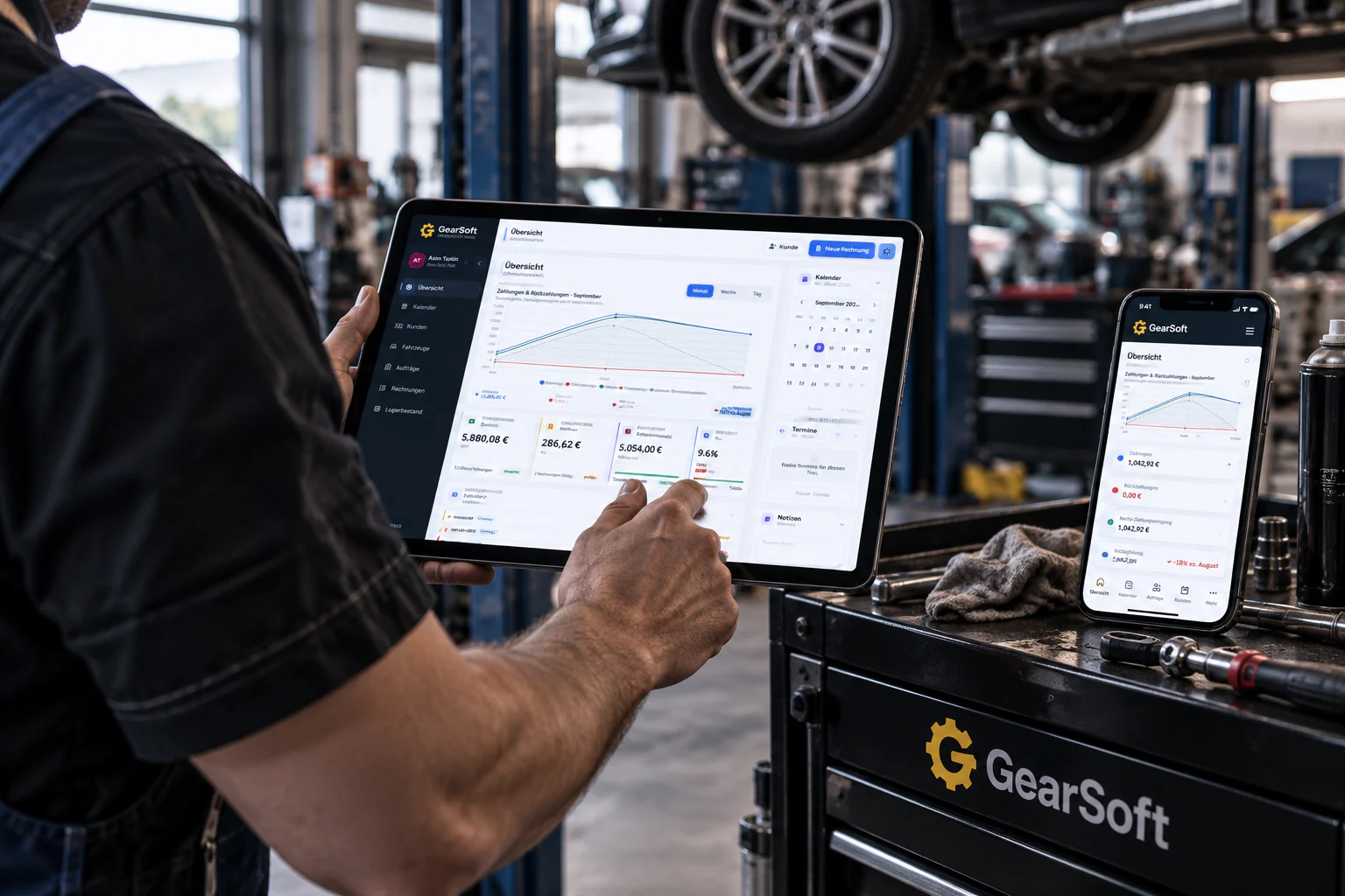 GearSoft im Einsatz in einer KFZ-Werkstatt