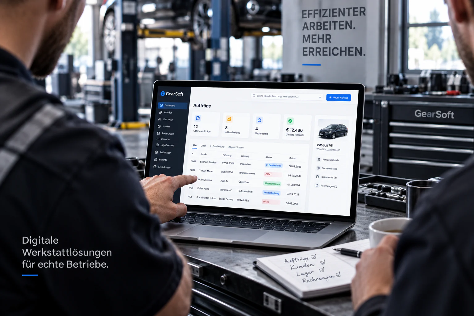 Digitale Lösung für Werkstattprozesse